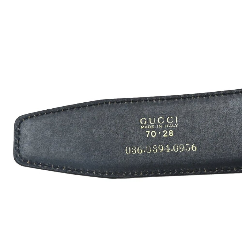 GUCCI G Logo Reversible Belt 70/28 35mm Leather Brown Blue 168-082725 - Picture 15 of 15
